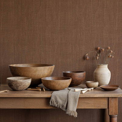 Tapet texturat maro cu aspect de țesătură naturală