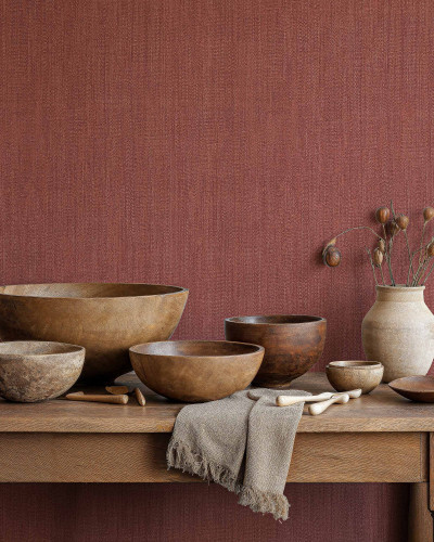 Tapet texturat roșu cărămiziu, elegant, ideal pentru decorarea interioară