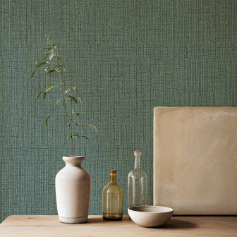 Tapet textil verde cu aspect de țesătură naturală