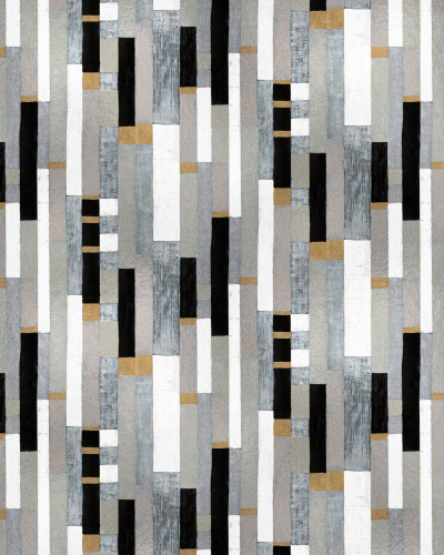 Tapet abstract gri, argintiu și negru într-un interior modern