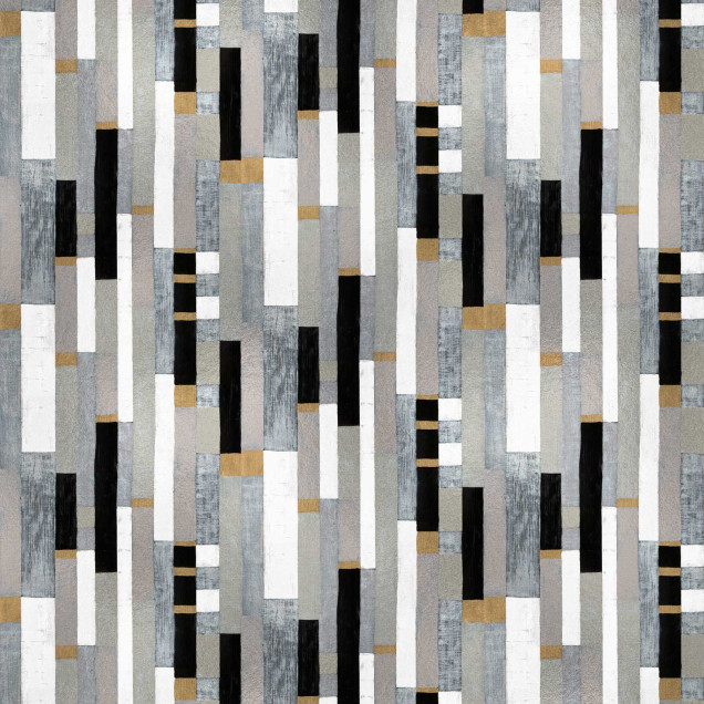 Tapet abstract gri, argintiu și negru într-un interior modern