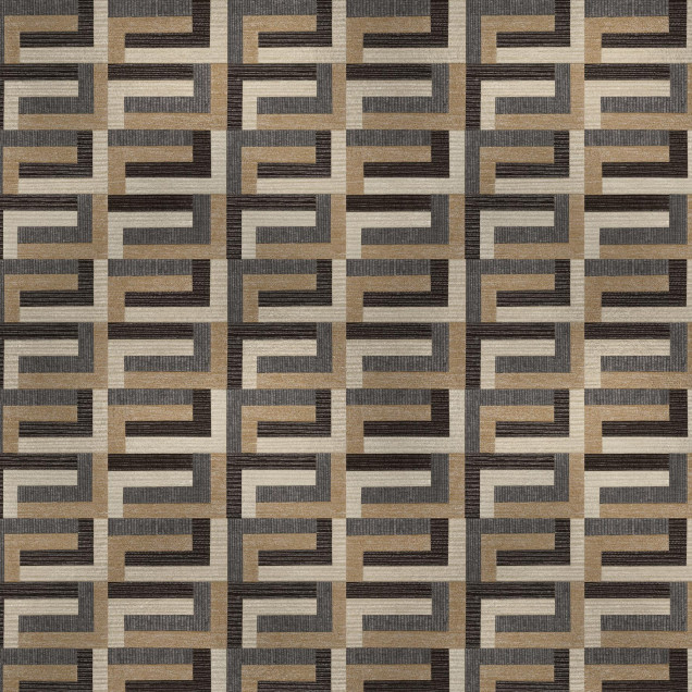 Tapet geometric argintiu într-o sufragerie modernă