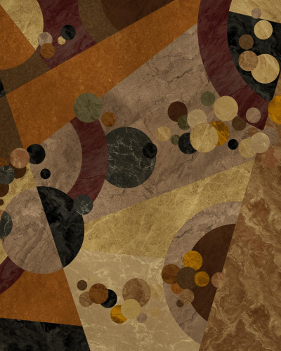 Tapet decorativ cu model abstract auriu și maro