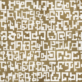 Tapet cu design abstract auriu într-un interior modern