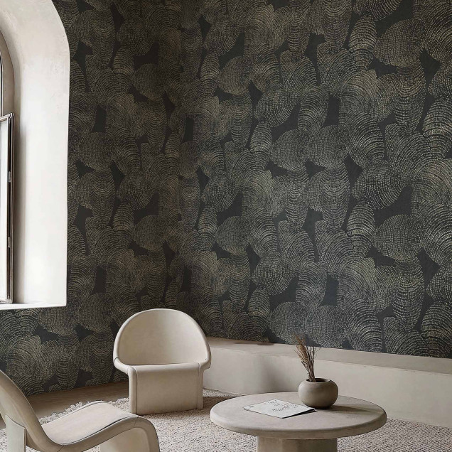 Tapet decorativ cu design abstract in nuante de gri si argintiu