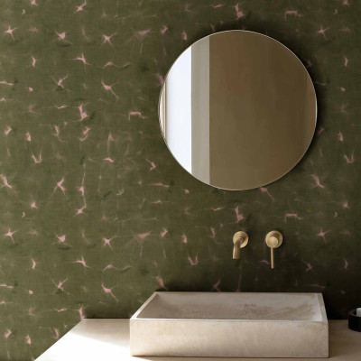 Tapet verde mușchi cu model abstract, ideal pentru design interior