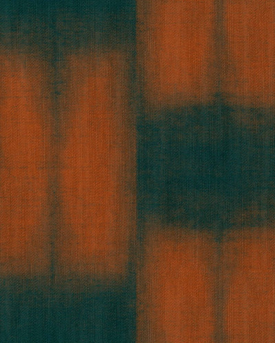 Tapet cu model geometric abstract în nuanțe de verde și portocaliu