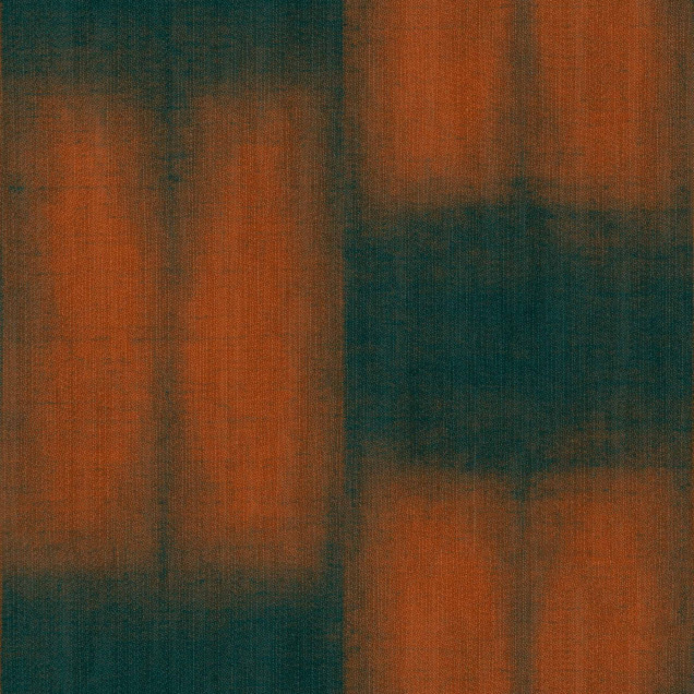 Tapet cu model geometric abstract în nuanțe de verde și portocaliu