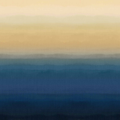 Fototapet cu gradient de culoare albastru-galben într-un dormitor modern