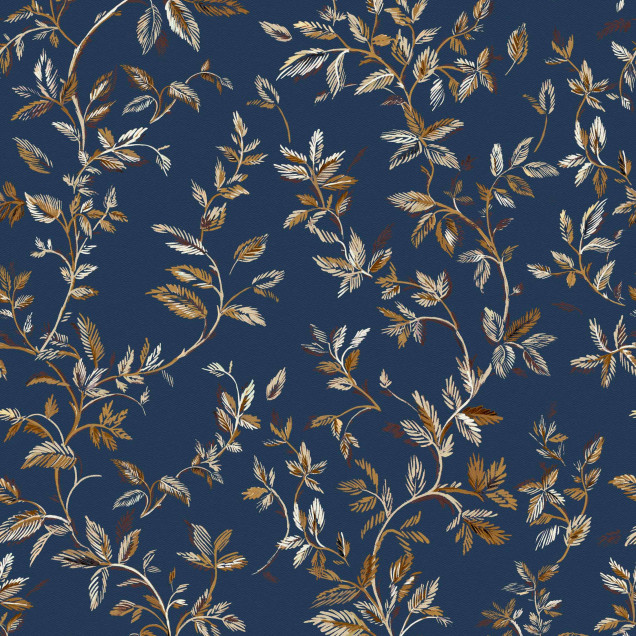 Tapet cu model floral albastru