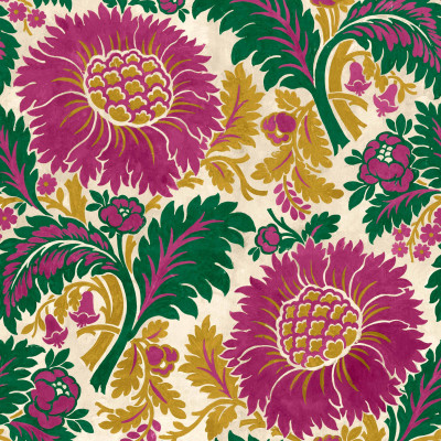 Tapet floral cu design stilizat în dormitor