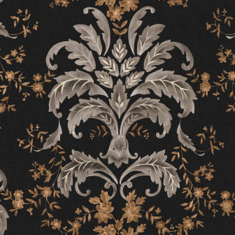 French Damask, Onyx, Coordonne, 5mp / rola