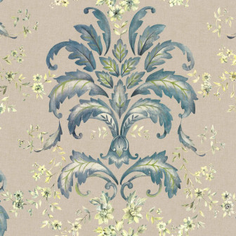 French Damask, Sapphire, Coordonne, 5mp / rola