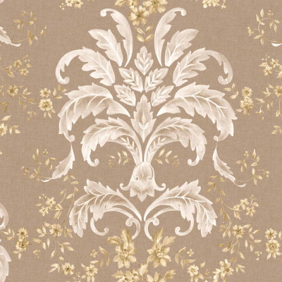 Tapet cu model damasc intr-un interior elegant