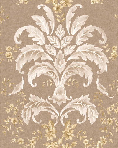 Tapet cu model damasc intr-un interior elegant