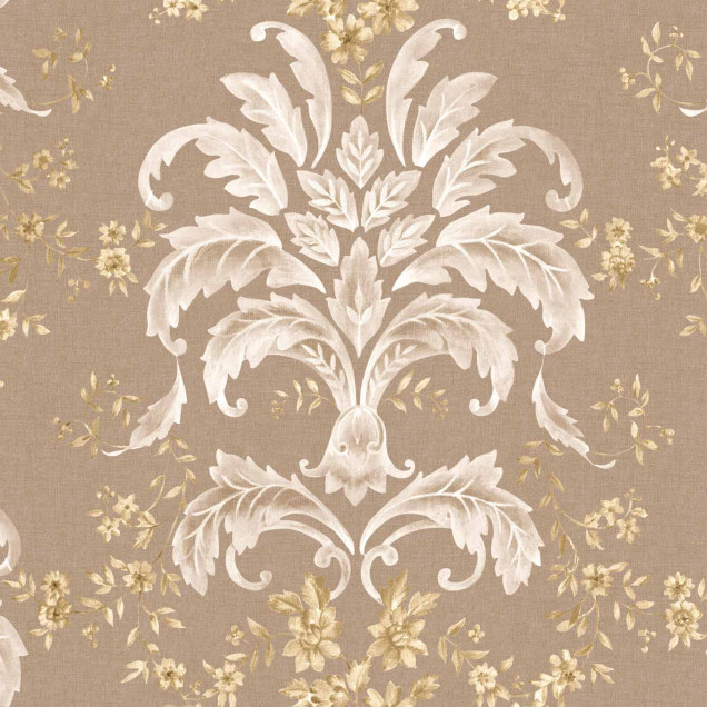 Tapet cu model damasc intr-un interior elegant