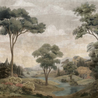 Fototapet cu peisaj de natură, nuanțe de verde