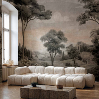 Fototapet cu peisaj natural elegant în nuanțe neutre
