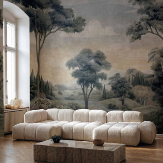 Fototapet cu peisaj clasic într-un living elegant