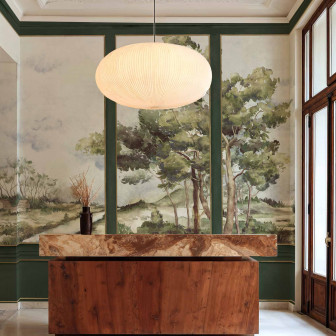 Tapet cu design peisagistic verde smarald