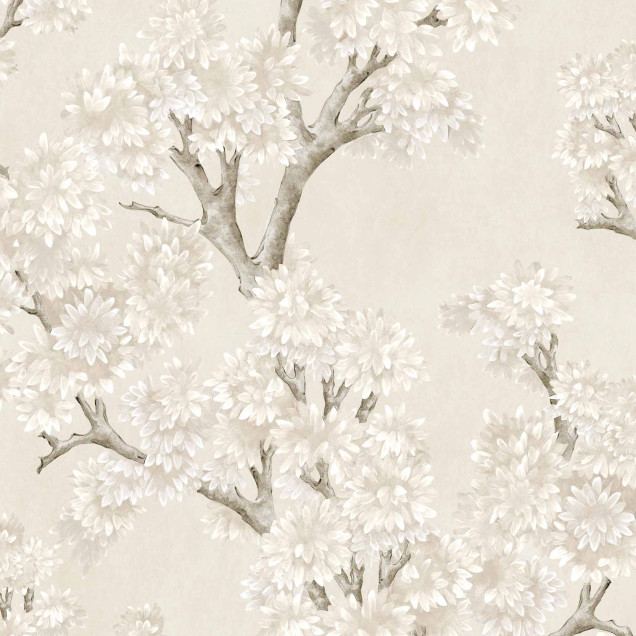 Tapet floral elegant cu arbuști