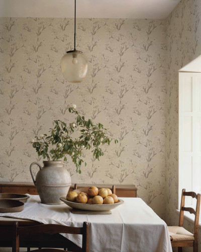 Tapet floral elegant cu arbuști