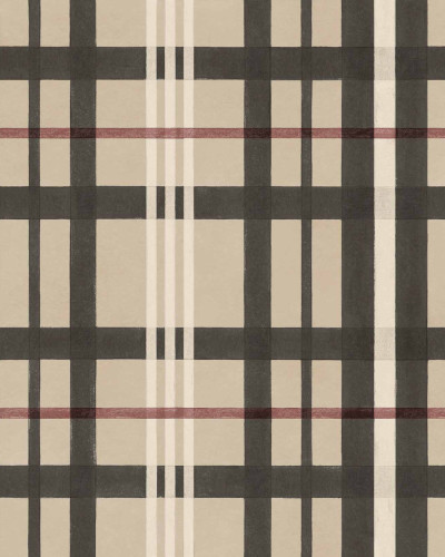 Tapet geometric în carouri într-o cameră decorată