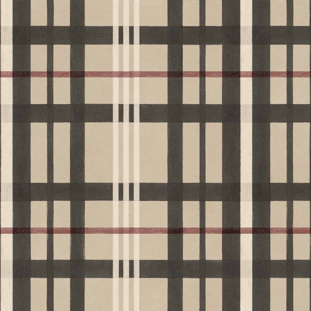 Tapet geometric în carouri într-o cameră decorată