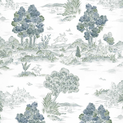 Tapet elegant cu motiv natural într-o baie
