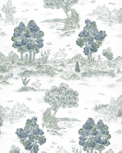 Tapet elegant cu motiv natural într-o baie