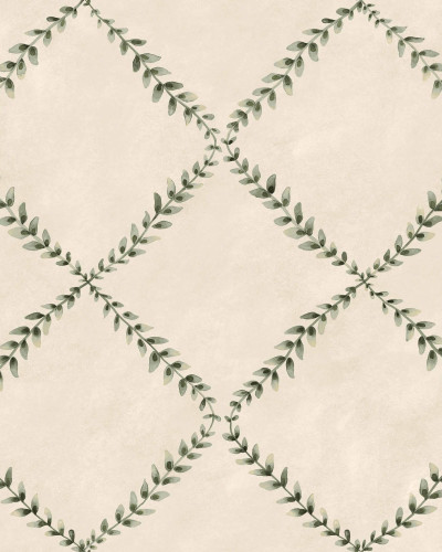 Tapet cu design de ghirlande verzi
