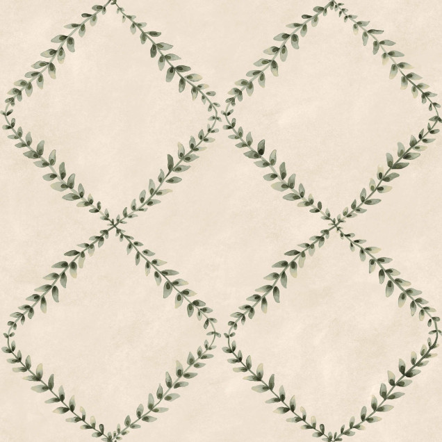 Tapet cu design de ghirlande verzi