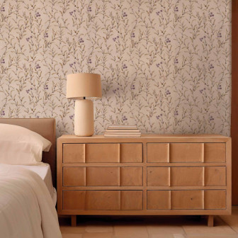 Tapet floral cu prune pentru decor interior