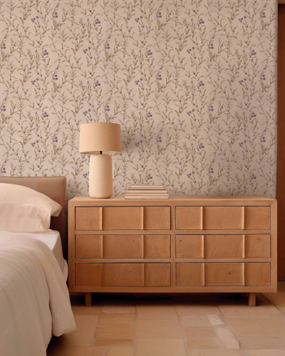 Tapet floral cu prune pentru decor interior