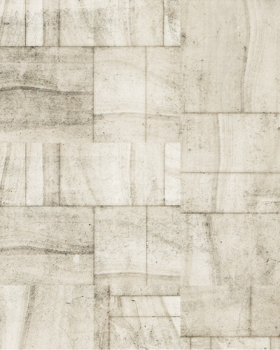 Tapet cu aspect de piatra, Furui Ishi Zoge (Old Stone Ivory), in nuante de gri si alb, cu un design minimalist si modern.