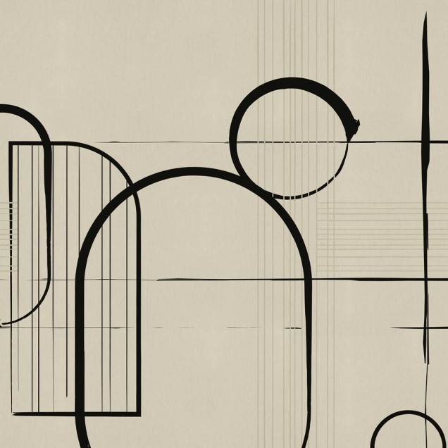 Tapet modern Ice Cream Vanilla cu design geometric minimalist