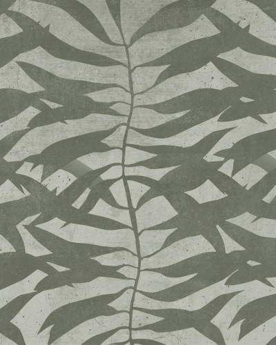 Tapet cu frunze, design modern, nuante de verde