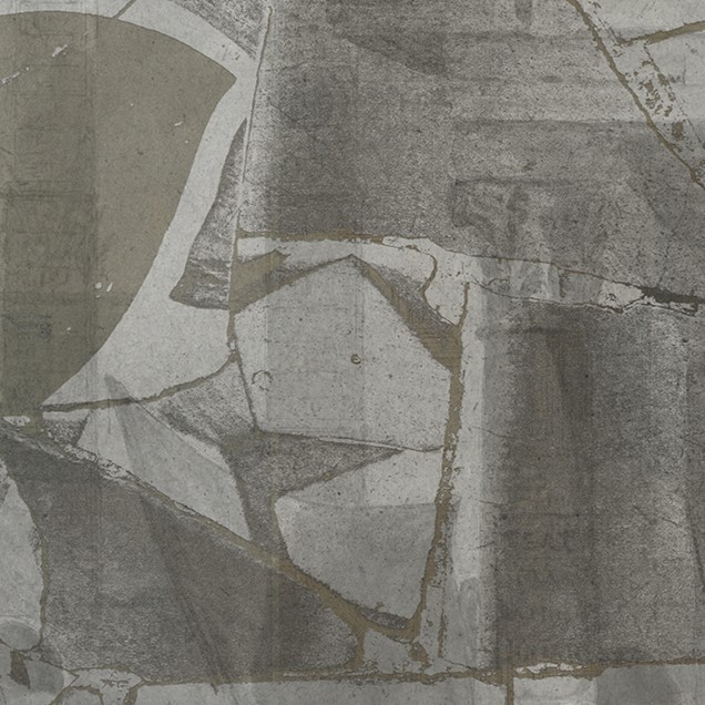 Tapet modern cu design abstract, în nuanțe de gri și cupru, inspirat de arhitectura Alhambra.