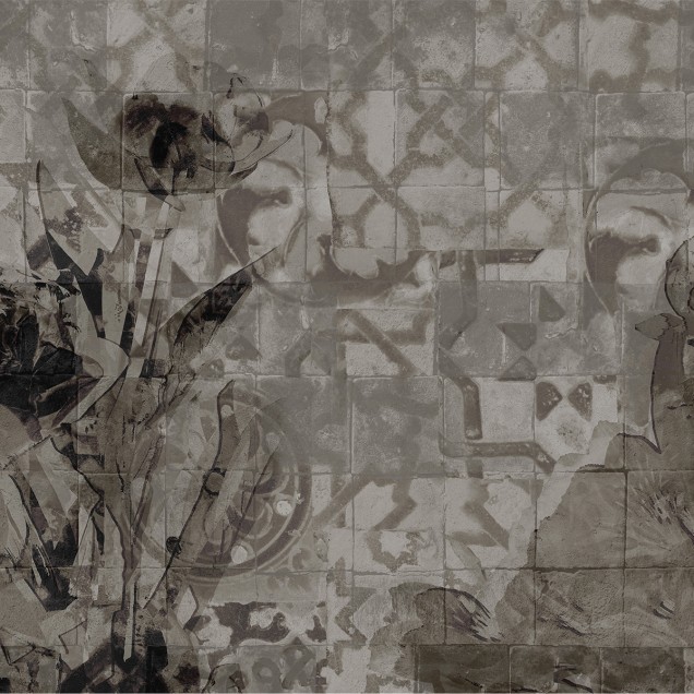 Tapet modern cu design floral Ceramica Floral, Dark