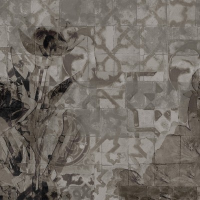 Tapet modern cu design floral Ceramica Floral, Dark