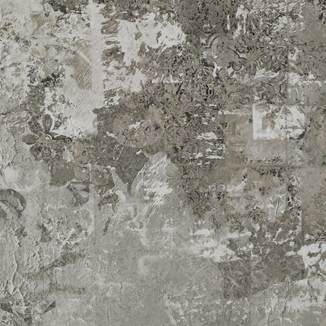 Wallpaper decorativ pentru baie, design modern și minimalist, tonuri neutre, textura betonului, imagine panoramică a orașului, cadă elegantă