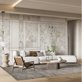 Living modern cu fototapet abstract
