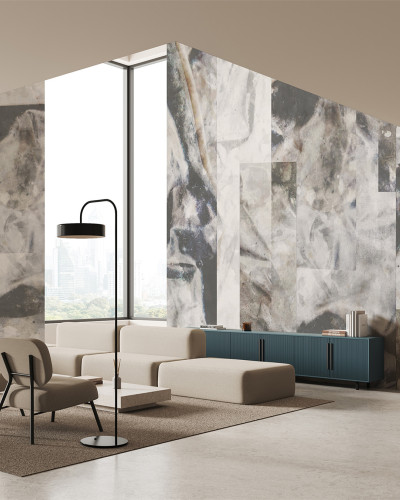 Fototapet abstract cu design modern într-un living
