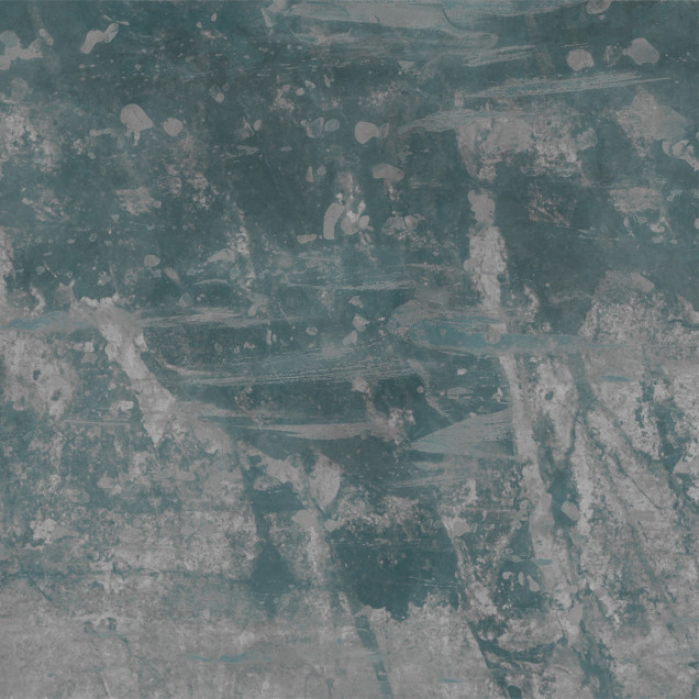 Tapet abstract albastru în living modern
