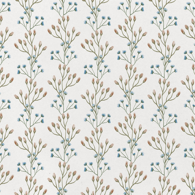 Tapet floral delicat cu design Love in a Mist White
