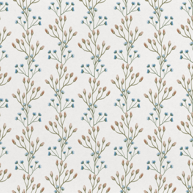 Tapet floral delicat cu design Love in a Mist White