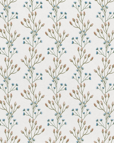Tapet floral delicat cu design Love in a Mist White