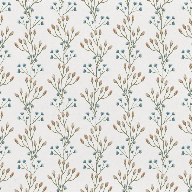 Tapet floral delicat cu design Love in a Mist White