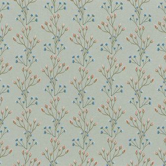 Tapet floral verde cu design delicat