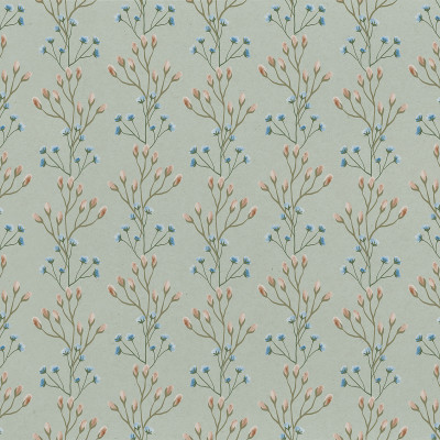 Tapet floral verde cu design delicat